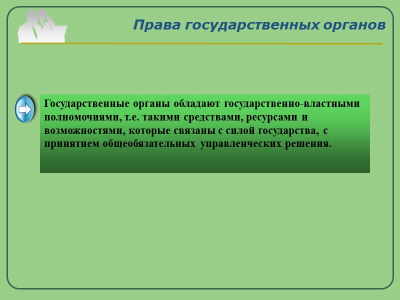 Права государственных органов           